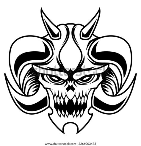 Demon Vector Black White Angry Demon Stock Vector Royalty Free