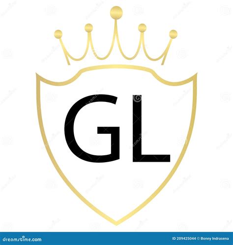 Gl Letter Logo Design With Simple Style Stock Illustration