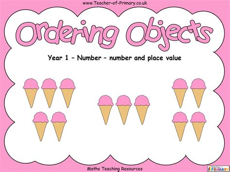 Ordering Objects Year 1 Teaching Resources