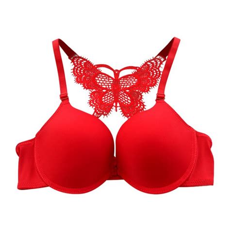 Buy Women Sexy Front Closure Bras Y Line Straps Lace Push Up Bra Butterfly Back