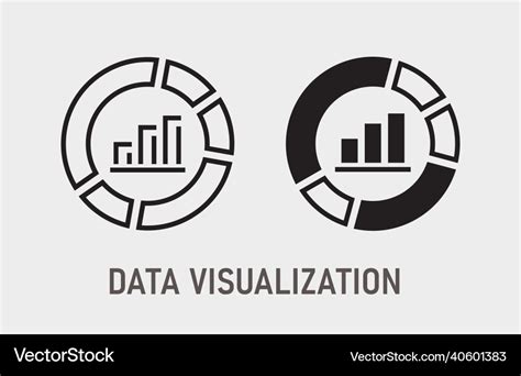 Data Visualization Icon Black Royalty Free Vector Image