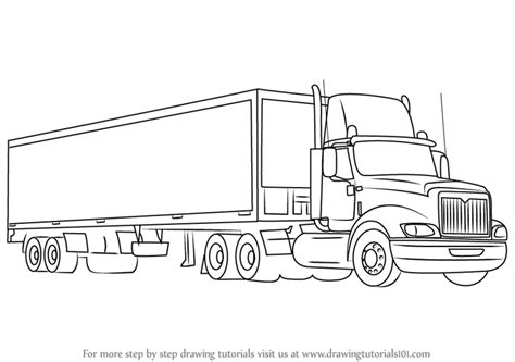 Learn How To Draw A Truck And Trailer Trucks Step By Step Drawing