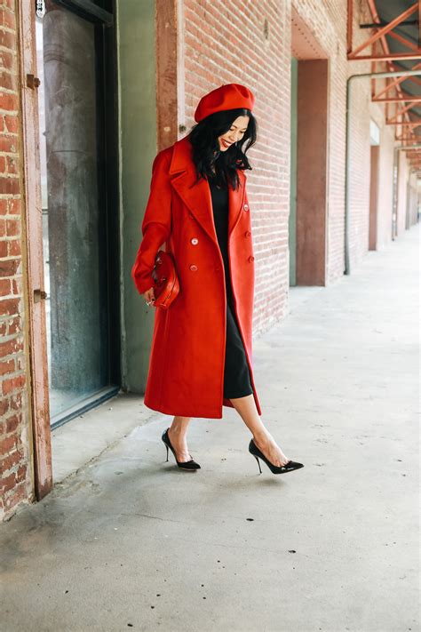 What To Wear With Big Red Coat Mama In Heels