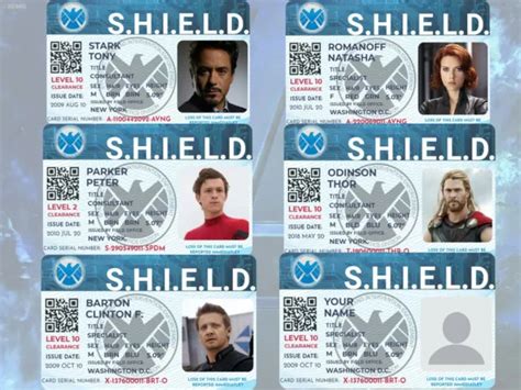 Plastic Id Card Tv And Film Prop Marvel Avengers Identity Card 1484