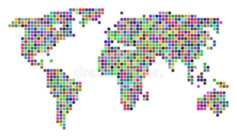 Multicolored Dot World Map Stock Vector Illustration Of Composed