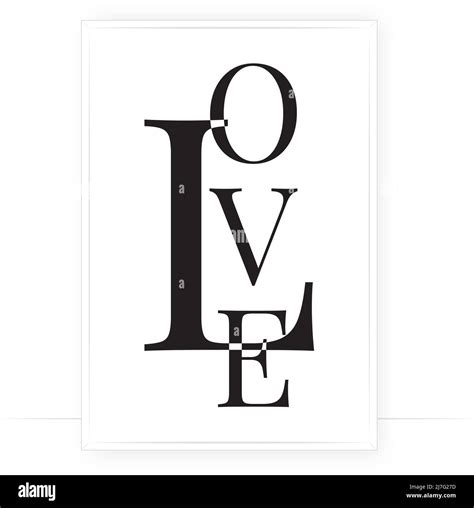 Love Vector Scandinavian Minimalist Typographic Poster Design Black And White Wall Art Design
