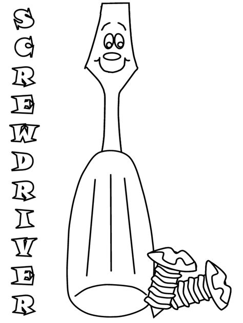 Coloring pages for children of all ages! Screwdriver Construction Coloring Pages & Coloring Book