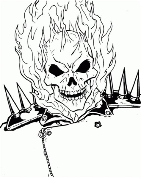 The character's name is available from the marvels comic. The Burning Face Of Ghost Rider Coloring Page ...