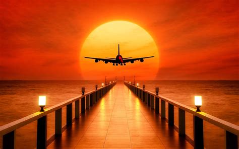 ✓ free for commercial use ✓ high quality images. Sunset Airplane Takeoff Free Images For Wallpapers Hd ...