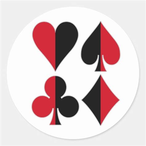Heart Spade Diamond Club Classic Round Sticker