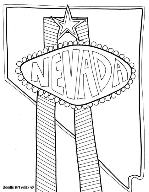 The nevada flag features a field of cobalt blue. Nevada Coloring Page at GetColorings.com | Free printable ...