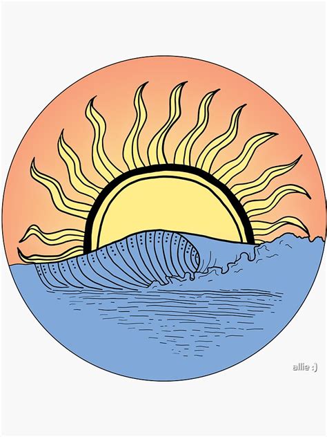 Ocean Sunset Sticker For Sale By Allie1 Redbubble