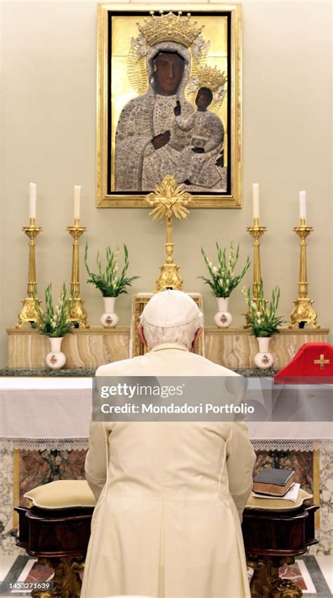 pope benedict xvi recites the breviary in private in his private news photo getty images