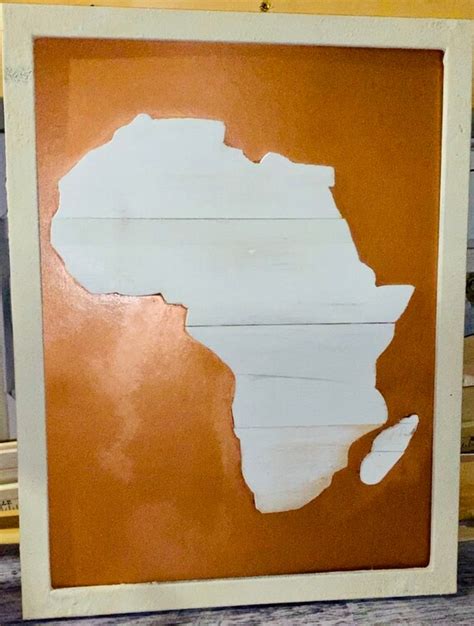 Africa Shape Framed Wall Art 12x16 Etsy