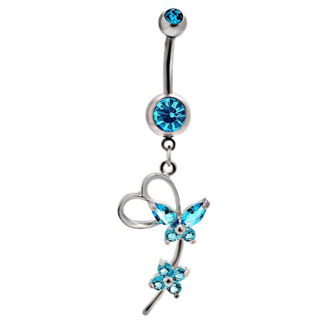 New Arrival Butterfly Rhinestone Navel Piercing High Quality Fashion Sexy Belly Piercing For