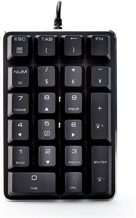 Black Qisan Mechanical Gaming Numeric Keypadkeyboard 21 Keys Mini