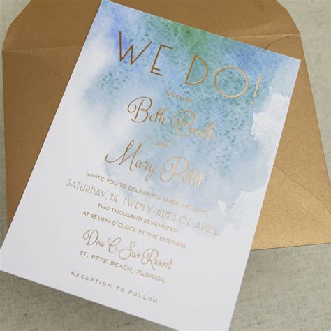 Modern Beach Themed Wedding Invitations - A&P Designs