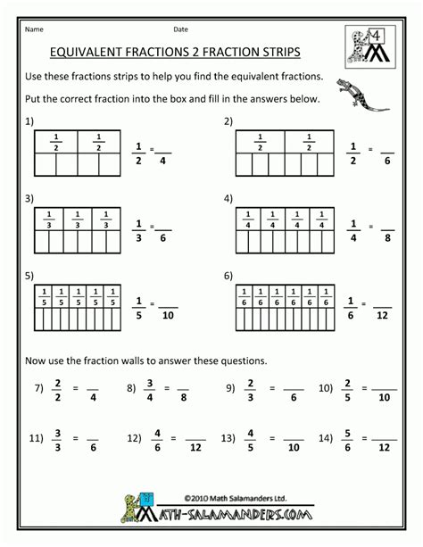 Comparing Fractions Cross Multiplication Worksheet