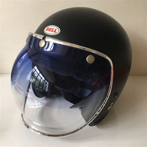 Bell Custom 500 Motorcycle Helmet With Bubble Visor Size Large Matte