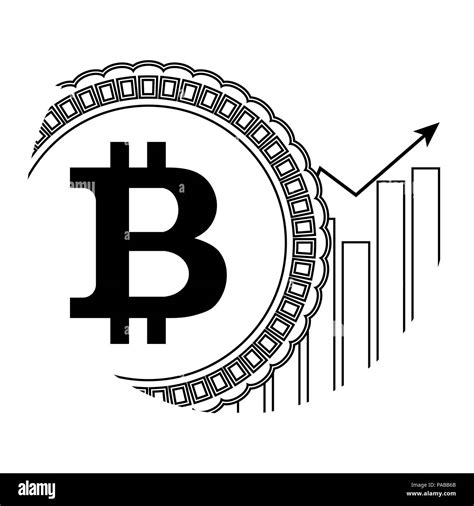 Growth Price Bitcoin Icon Linear Arrow Up Chart And Coin Line Vector