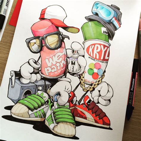 A Drawing Of Two Cartoon Characters Wearing Sneakers