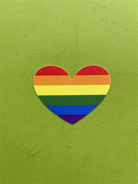 Traditional Pride Flag Heart Shaped Vinyl Sticker — Gender Inclusive Schools