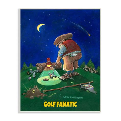 Gold Fanatic Funny Golf Cartoon Sports Design Oversized Wall Plaque Art