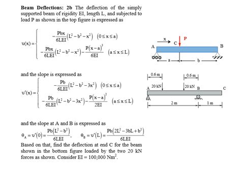 How To Calculate Deflection Of Beam Solved Calculate