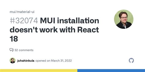 MUI Installation Doesn T Work With React 18 Issue 32074 Mui