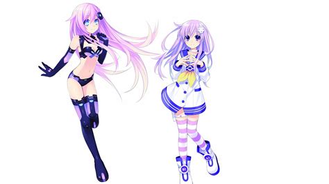 Video Games Purple Hair Simple Background Anime Girls