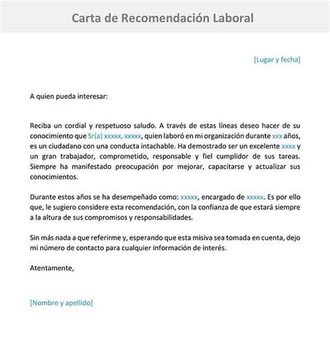 Carta De Recomendación Laboral Y Ejemplos En Línea