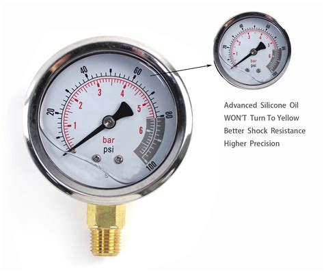 Dpg 10hydraulic Pressure Test Gauge 20 Bar Hydraulic Pressure Gauge