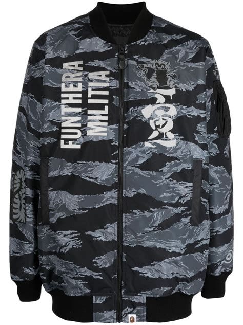 A Bathing Ape® Tiger Camouflage Print Bomber Jacket Farfetch