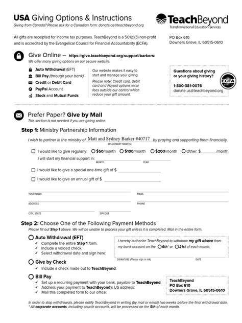 Support Form Pdf Cheque Credit Card