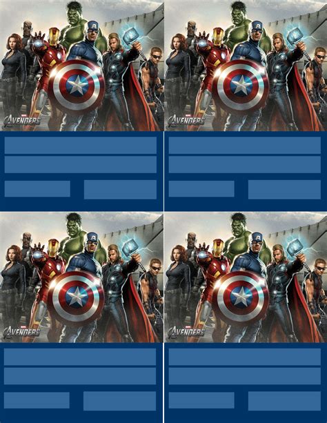 Avengers Etiquetas Cumpleaños Super Heroes Etiquetas Para Cuadernos