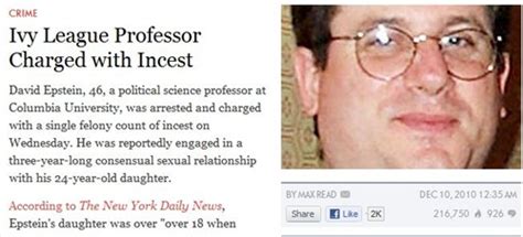 David Epstein Columbia Prof Incest Charges Raises Questions