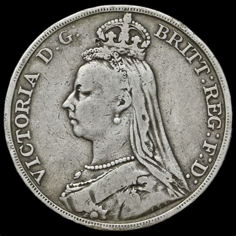 1889 Queen Victoria Jubilee Head Silver Crown Gf Coins For Sale