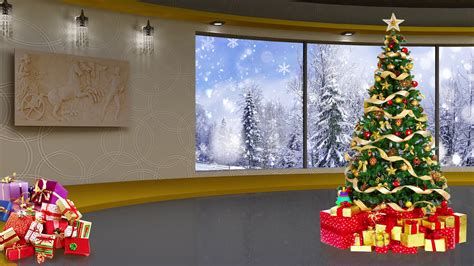 Work from home in style with free virtual backgrounds for zoom, skype, or other videoconferencing software. Christmas TV Studio Set 05 - Virtual Green Screen ...