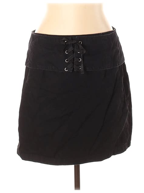 Topshop Women Black Denim Skirt 12 Ebay