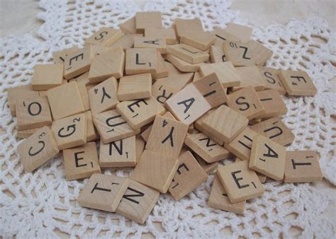 80 Scrabble Tiles 80 Wooden Scrabble Tiles Wood Crafting Etsy