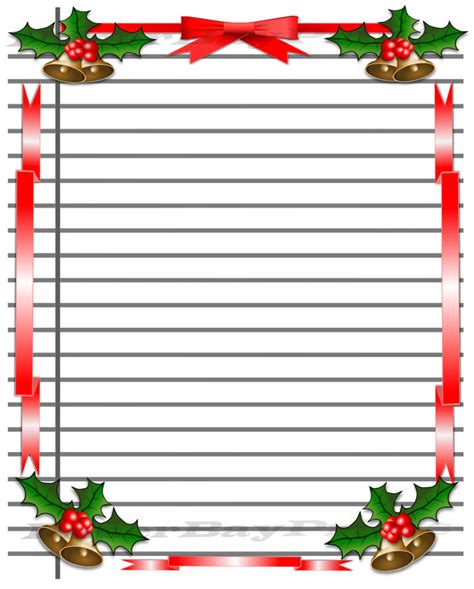Printable Christmas Writing Paper Paper With Christmas Etsy