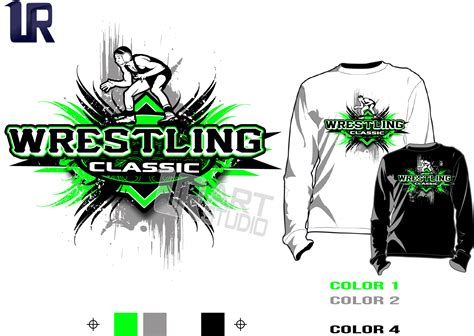 Wrestling Tshirt Vector Design Separated 4 Color