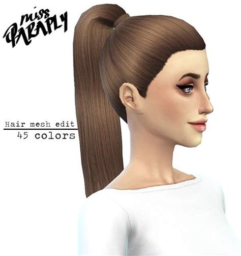 Miss Paraply Longa Ponytail Hairstyle 45 Colors • Sims 4 Downloads
