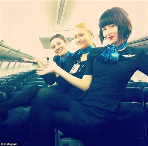 mile high selfies flight attendants post shots of themselves enjoying the skies daily mail online