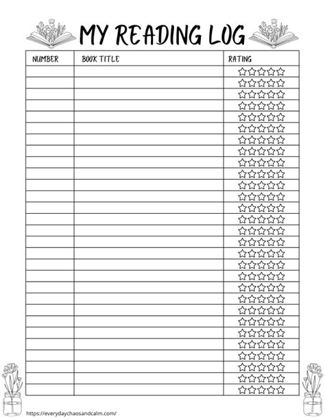 Free Printable Reading Logs For Kids And Adults