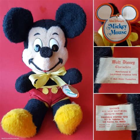 Vtg Walt Disney Productions California Stuffed Toys Mickey Mouse 15