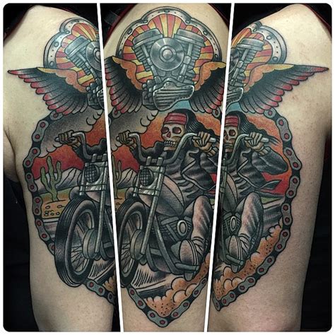 This person with this tattoo seems to take his bicycle rather seriously. 85+ Best Biker Tattoo Designs & Meanings - For Brutal Men ...