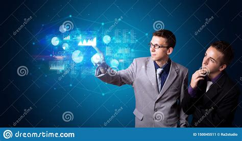Man Accessing Hologram With Fingerprint Stock Image - Image of cyberspace, cloud: 150045511