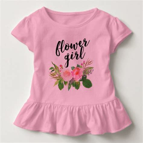 Flower Girl Watercolor Floral Toddler T Shirt Toddler