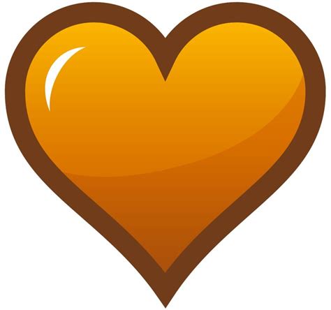 Orange Heart Drawing Free Image Download